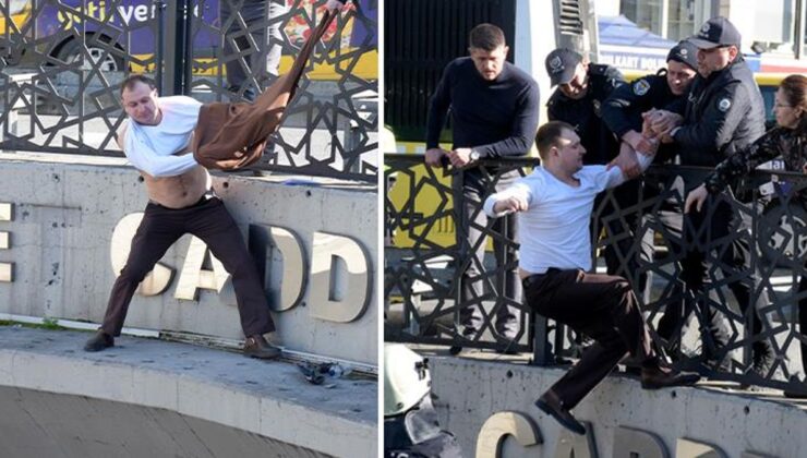 Ukraynalı eski polis, Taksim’de “Savaşı durdurun” diyerek intihar teşebbüsünde bulundu