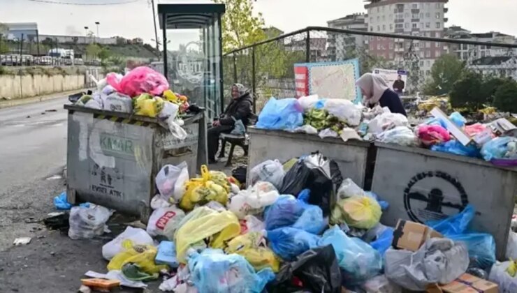 Maltepe’de personeller grev kararı aldı, sokaklarda çöp yığınları oluştu